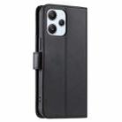 For Redmi 12 4G / 5G Ring Buckle Rhombic Leather Phone Case(Black) - 3