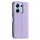 For Redmi Note 13 4G Ring Buckle Rhombic Leather Phone Case(Purple) - 3