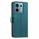 For Redmi Note 13 5G Ring Buckle Rhombic Leather Phone Case(Green) - 3