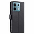 For Redmi Note 13 5G Ring Buckle Rhombic Leather Phone Case(Black) - 3