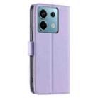 For Redmi Note 13 5G Ring Buckle Rhombic Leather Phone Case(Purple) - 3