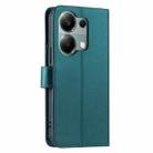 For Redmi Note 13 Pro 4G Ring Buckle Rhombic Leather Phone Case(Green) - 3