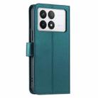 For Redmi K70E Ring Buckle Rhombic Leather Phone Case(Green) - 3