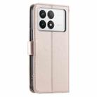 For Redmi K70E Ring Buckle Rhombic Leather Phone Case(Rose Gold) - 3
