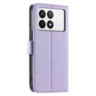 For Redmi K70E Ring Buckle Rhombic Leather Phone Case(Purple) - 3