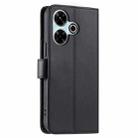 For Redmi 13 4G Global Ring Buckle Rhombic Leather Phone Case(Black) - 3