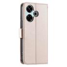 For Redmi 13 4G Global Ring Buckle Rhombic Leather Phone Case(Rose Gold) - 3