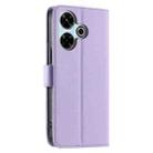 For Redmi 13 4G Global Ring Buckle Rhombic Leather Phone Case(Purple) - 3