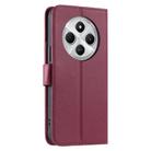 For Redmi 14C 4G / 14R 5G Global Ring Buckle Rhombic Leather Phone Case(Red) - 3