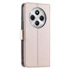For Redmi 14C 4G / 14R 5G Global Ring Buckle Rhombic Leather Phone Case(Rose Gold) - 3