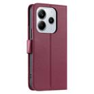For Redmi Note 14 Pro 4G Global Ring Buckle Rhombic Leather Phone Case(Red) - 3