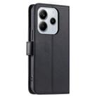 For Redmi Note 14 Pro 4G Global Ring Buckle Rhombic Leather Phone Case(Black) - 3
