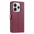 For Redmi Note 14 4G 163.25mm Global Ring Buckle Rhombic Leather Phone Case(Red) - 3