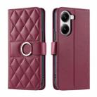 For Redmi Turbo 4 5G / Poco X7 Pro 5G Ring Buckle Rhombic Leather Phone Case(Red) - 1