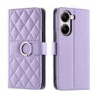 For Redmi Turbo 4 5G / Poco X7 Pro 5G Ring Buckle Rhombic Leather Phone Case(Purple) - 1