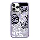 For iPhone 11 Pro Max Simple Illustration Pattern Full Coverage Phone Case(Graffiti Letters B) - 1
