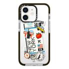 For iPhone 12 Simple Illustration Pattern Full Coverage Phone Case(Travel Ticket C) - 1