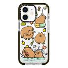 For iPhone 12 mini Simple Illustration Pattern Full Coverage Phone Case(Capybara B) - 1