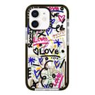 For iPhone 12 mini Simple Illustration Pattern Full Coverage Phone Case(Graffiti Letters C) - 1