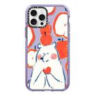 For iPhone 12 Pro Max Simple Illustration Pattern Full Coverage Phone Case(Apple Bear) - 1