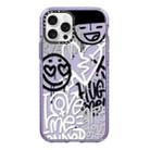 For iPhone 12 Pro Max Simple Illustration Pattern Full Coverage Phone Case(Graffiti Letters B) - 1