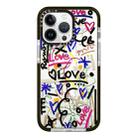 For iPhone 12 Pro Max Simple Illustration Pattern Full Coverage Phone Case(Graffiti Letters C) - 1