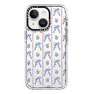 For iPhone 13 Simple Illustration Pattern Full Coverage Phone Case(Bowknot Flowers) - 1