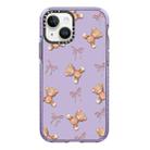 For iPhone 13 mini Simple Illustration Pattern Full Coverage Phone Case(Bear Bow) - 1