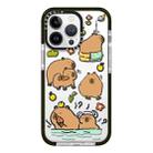 For iPhone 13 Pro Simple Illustration Pattern Full Coverage Phone Case(Capybara B) - 1