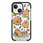 For iPhone 14 Simple Illustration Pattern Full Coverage Phone Case(Capybara B) - 1