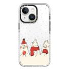 For iPhone 14 Simple Illustration Pattern Full Coverage Phone Case(Winter Bear) - 1