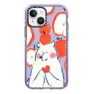 For iPhone 14 Plus Simple Illustration Pattern Full Coverage Phone Case(Apple Bear) - 1