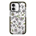 For iPhone 16 Simple Illustration Pattern Full Coverage Phone Case(Fresh Flower C) - 1