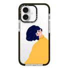 For iPhone 16 Plus Simple Illustration Pattern Full Coverage Phone Case(Sweater Couple B) - 1