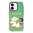 For iPhone 16 Plus Simple Illustration Pattern Full Coverage Phone Case(Watch TV Duck) - 1