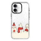 For iPhone 16 Plus Simple Illustration Pattern Full Coverage Phone Case(Winter Bear) - 1