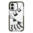 For iPhone 16 Plus Simple Illustration Pattern Full Coverage Phone Case(Clothesline) - 1