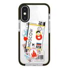 For iPhone X / XS Simple Illustration Pattern Full Coverage Phone Case(Travel Ticket B) - 1