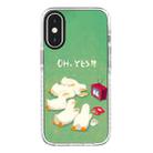 For iPhone X / XS Simple Illustration Pattern Full Coverage Phone Case(Watch TV Duck) - 1