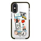 For iPhone X / XS Simple Illustration Pattern Full Coverage Phone Case(Travel Ticket C) - 1