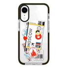 For iPhone XR Simple Illustration Pattern Full Coverage Phone Case(Travel Ticket B) - 1