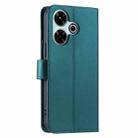 For Xiaomi Poco M6 4G Ring Buckle Rhombic Leather Phone Case(Green) - 3