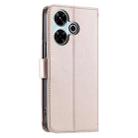 For Xiaomi Poco M6 4G Ring Buckle Rhombic Leather Phone Case(Rose Gold) - 3