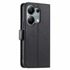 For Xiaomi Poco M6 Pro 4G Ring Buckle Rhombic Leather Phone Case(Black) - 3