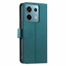 For Xiaomi Poco X6 5G Global Ring Buckle Rhombic Leather Phone Case(Green) - 3