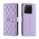 For Xiaomi 13T / 13T Pro Ring Buckle Rhombic Leather Phone Case(Purple) - 1