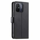 For Xiaomi Poco C55 Ring Buckle Rhombic Leather Phone Case(Black) - 3