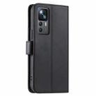 For Xiaomi 12T / 12T Pro Ring Buckle Rhombic Leather Phone Case(Black) - 3