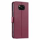 For Xiaomi Poco X3 / X3 NFC / X3 Pro Ring Buckle Rhombic Leather Phone Case(Red) - 3