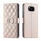 For Xiaomi Poco X3 / X3 NFC / X3 Pro Ring Buckle Rhombic Leather Phone Case(Rose Gold) - 1